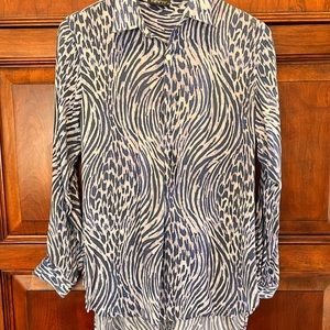APNY Ladies Blue Patterned Shirt
